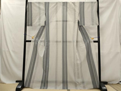平和屋着物＊夏物　結城紬　夏結城　100亀甲　間道　正絹　逸品　AABJ8831st