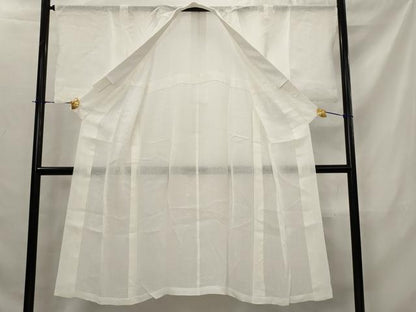 平和屋着物＊夏物　本場小千谷ちぢみ　長襦袢　芝文紗　反端付き　麻　逸品　AABJ8833st