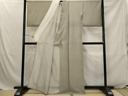 平和屋着物＊夏物　石川県指定無形文化財　夏牛首紬　白山工房　手織り　格子　正絹　逸品　AABJ8834st