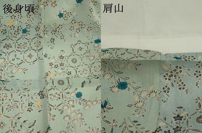 平和屋着物＊夏物　小紋　紗　亀甲花文　三越扱い　正絹　逸品　AABJ8837st