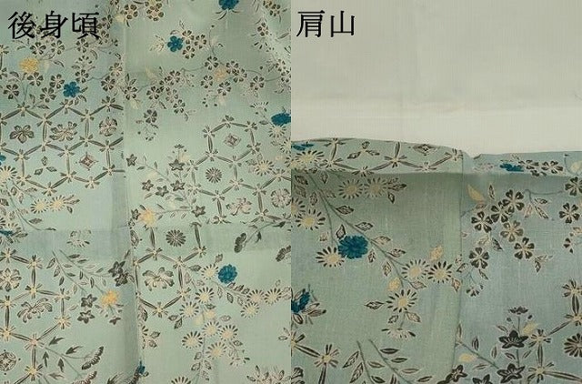 平和屋着物＊夏物　小紋　紗　亀甲花文　三越扱い　正絹　逸品　AABJ8837st