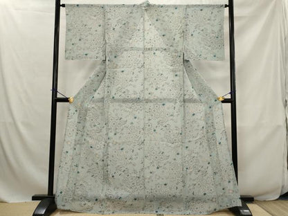 平和屋着物＊夏物　小紋　紗　亀甲花文　三越扱い　正絹　逸品　AABJ8837st