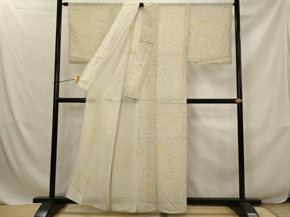 平和屋着物＊夏物　小紋　絽　絞り　花尽し　正絹　逸品　AABJ8841st