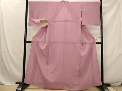 平和屋着物＊夏物　色無地　絽　長春色　堅牢染め　証紙付き　正絹　逸品　AABJ8843st