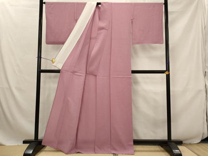 平和屋着物＊夏物　色無地　絽　長春色　堅牢染め　証紙付き　正絹　逸品　AABJ8843st