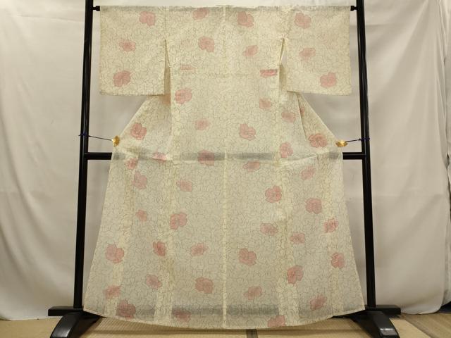 平和屋着物＊夏物　小紋　紗　花尽し　AABJ8845st