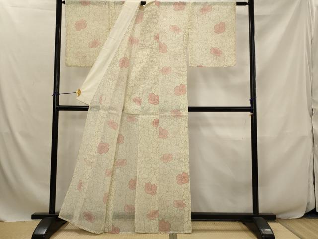平和屋着物＊夏物　小紋　紗　花尽し　AABJ8845st