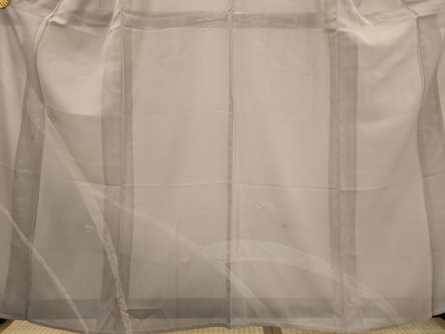 平和屋着物＊夏物　訪問着　絽　糸巻き文　暈し染め　銀彩　正絹　逸品　AABJ8846st