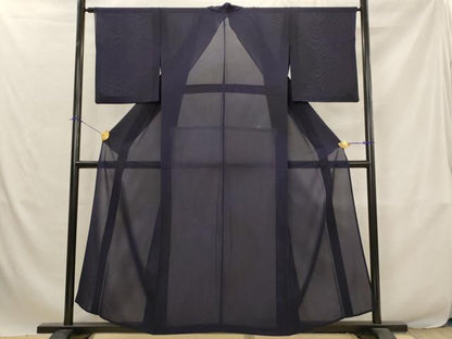 平和屋着物＊夏物　小紋　紗　霞文　暈し染め　正絹　逸品　AABJ8848st