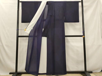 平和屋着物＊夏物　小紋　紗　霞文　暈し染め　正絹　逸品　AABJ8848st