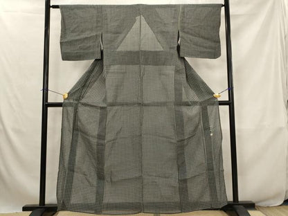 平和屋着物＊夏物　江戸小紋　伝統工芸士　田島敬之　菱文　絹麻　逸品　AABJ8850st