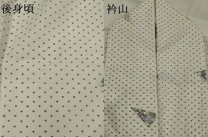 平和屋着物＊夏物　小紋　絽　草花文　洗える着物　AABJ8855st