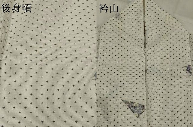 平和屋着物＊夏物　小紋　絽　草花文　洗える着物　AABJ8855st