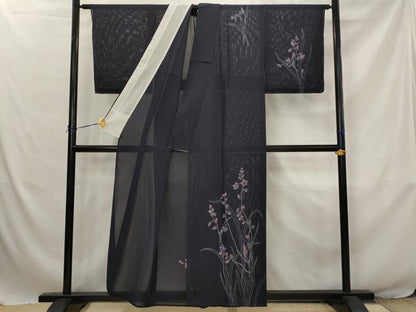 平和屋着物＊夏物　訪問着　絽　草花文　正絹　逸品　AABJ8856st