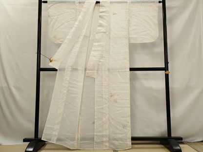 平和屋着物＊夏物　銀座きしや　訪問着　紗　駒刺繍　若松文　金糸　たとう紙付き　正絹　逸品　AABJ8861st