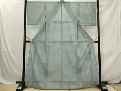平和屋着物＊夏物　小紋　絽　菊尽くし　洗える着物　AABJ8866st