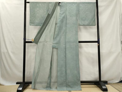 平和屋着物＊夏物　小紋　絽　菊尽くし　洗える着物　AABJ8866st