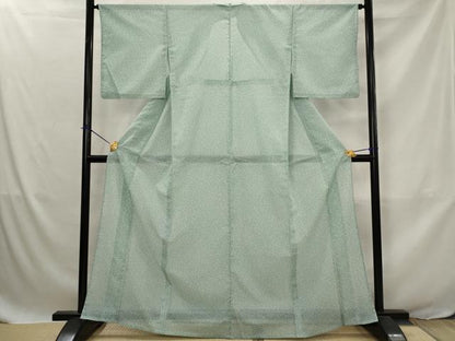 平和屋着物＊夏物　小紋　絽　幾何学文様　洗える着物　AABJ8867st