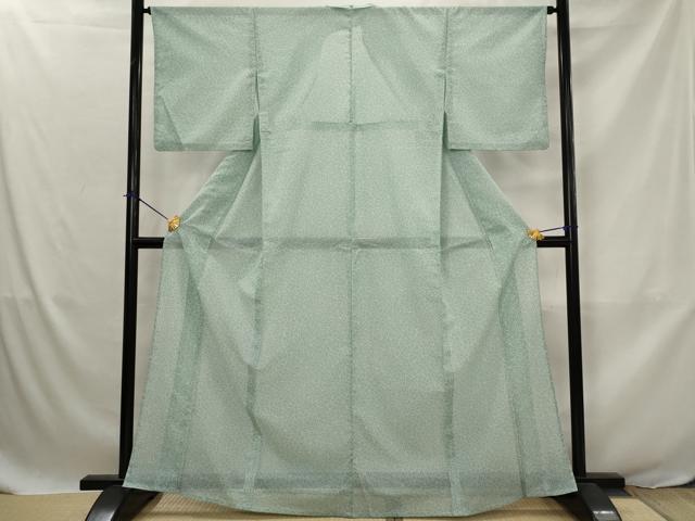 平和屋着物＊夏物　小紋　絽　幾何学文様　洗える着物　AABJ8867st