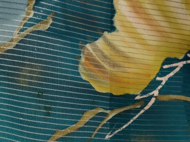 平和屋着物＊夏物　アンティーク　大正ロマン　黒留袖　絽　刺繍　流水飛鳥松文　暈し染め　銀糸　正絹　逸品　AABJ8869st