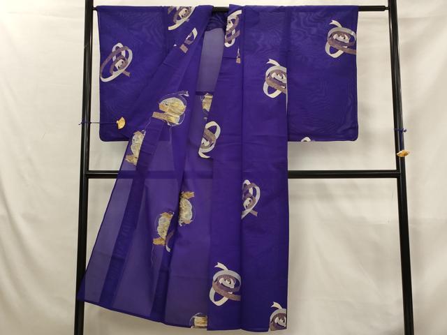 平和屋着物＊夏物　小紋　紗　鬘帯文　正絹　逸品　AABJ8872st