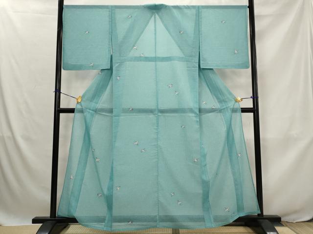平和屋着物＊夏物　小紋　絽　飛鳥文　洗える着物　AABJ8873st