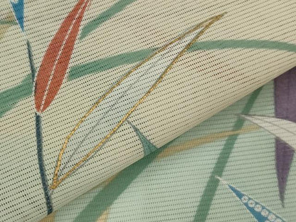 平和屋着物＊夏物　訪問着　絽　草葉文　暈し染め　金彩　洗える着物　AABJ8874st