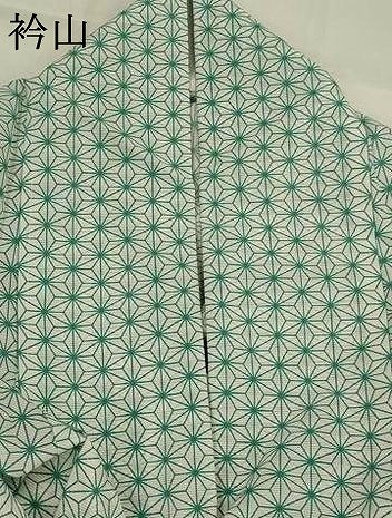 平和屋着物＊夏物　小紋　絽　麻の葉文様　洗える着物　AABJ8876st
