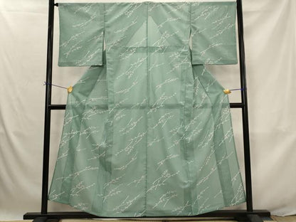 平和屋着物＊夏物　小紋　絽　草葉文　洗える着物　AABJ8877st