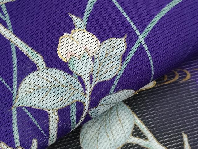 平和屋着物＊夏物　訪問着　絽　枝花文　暈し染め　金彩　洗える着物　AABJ8878st