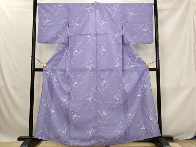 平和屋着物＊夏物　小紋　絽　草花文　洗える着物　AABJ8879st