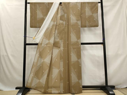 平和屋着物＊夏物　小紋　紗　舞蝶文　洗える着物　AABJ8882st