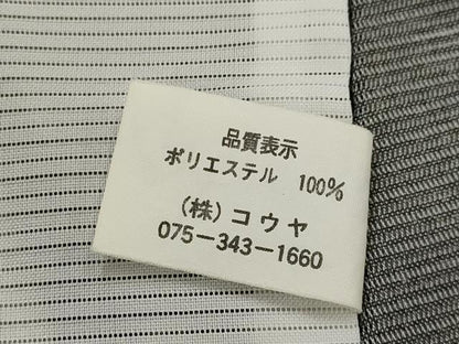 平和屋着物＊夏物　小紋　絽　色紙重ね花文　黒地　洗える着物　AABJ8885st