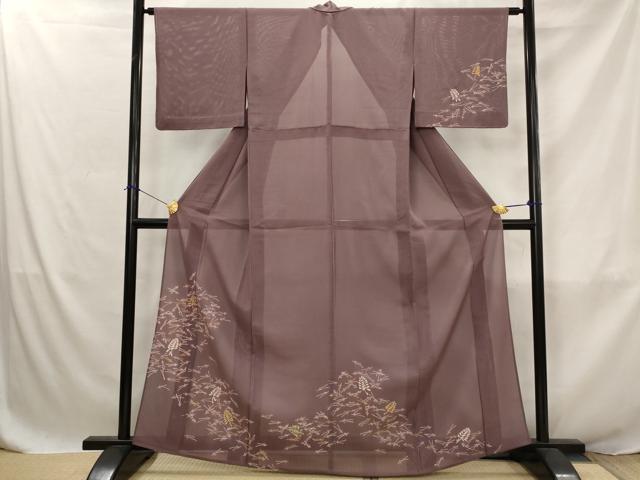 平和屋着物＊夏物　訪問着　絽　松葉文　正絹　逸品　AABJ8886st