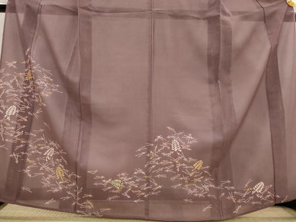 平和屋着物＊夏物　訪問着　絽　松葉文　正絹　逸品　AABJ8886st
