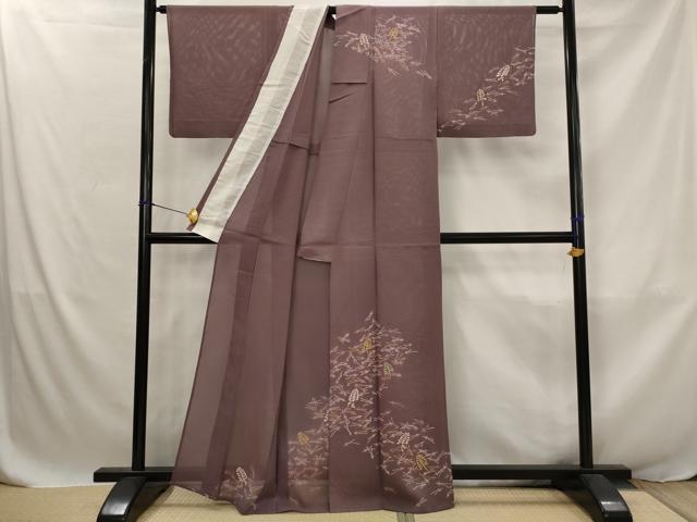 平和屋着物＊夏物　訪問着　絽　松葉文　正絹　逸品　AABJ8886st
