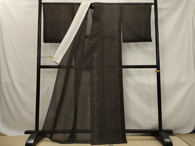 平和屋着物＊夏物　本場大島紬　夏大島　変わり間道　証紙付き　正絹　逸品　AABJ8887st