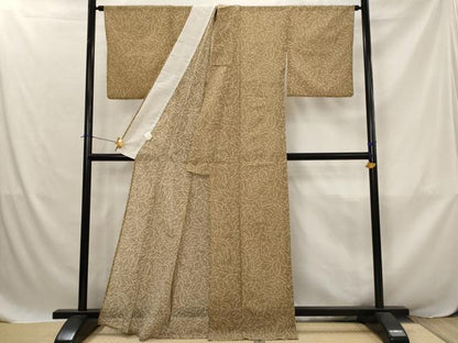 平和屋着物＊夏物　小紋　紗　葉尽くし　洗える着物　AABJ8889st