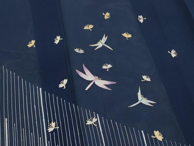 平和屋着物＊夏物　染織作家　染織デザイナー　大島明　訪問着　絽　蜻蛉　金彩　正絹　逸品　AABJ8890st