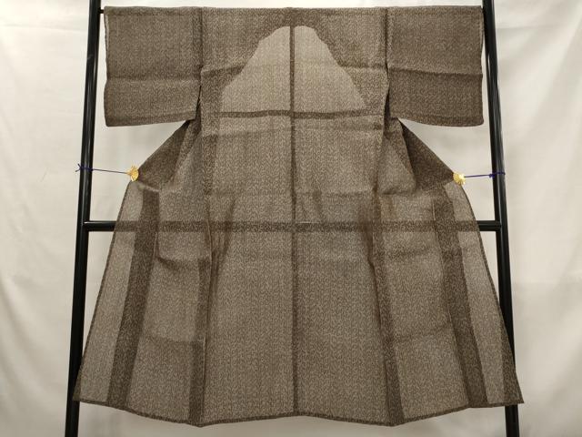 平和屋着物＊夏物　小紋　ちぢみ織　唐草文様　AABJ8892st