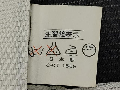 平和屋着物＊夏物　黒留袖　絽　駒刺繍　吉祥孔雀花文　銀彩　洗える着物　AABJ8897st