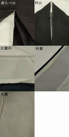 平和屋着物＊夏物　黒留袖　絽　御所車飛鶴花文　金彩　洗える着物　AABJ8899st
