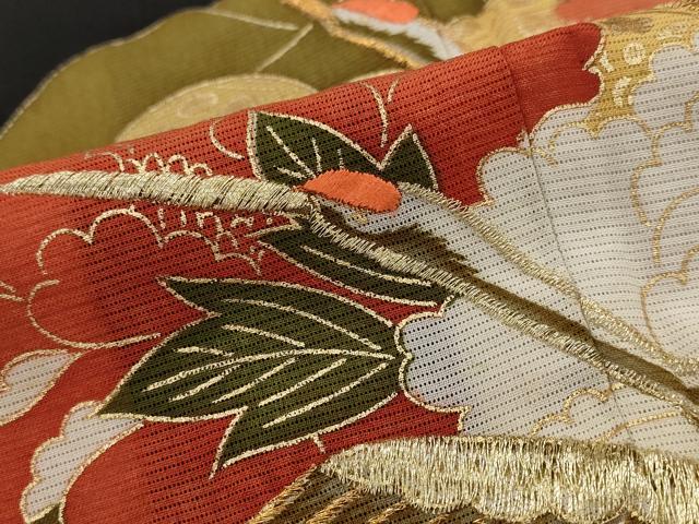 平和屋着物＊夏物　黒留袖　絽　刺繍　飛鶴花文　金糸　金彩　洗える着物　AABJ8903st