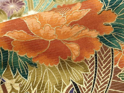 平和屋着物＊夏物　黒留袖　絽　花車文　暈し染め　金彩　洗える着物　AABJ8904st