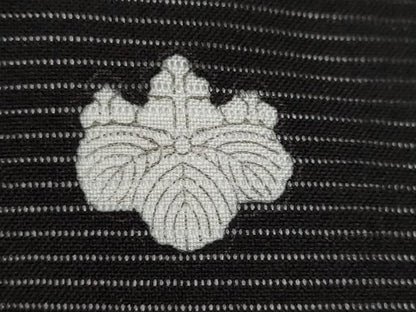 平和屋着物＊夏物　黒留袖　絽　吉祥扇飛鶴文　金彩　洗える着物　AABJ8908st