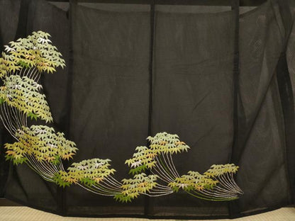 平和屋着物＊夏物　黒留袖　絽　刺繍　笹竹文　金銀糸　洗える着物　AABJ8909st