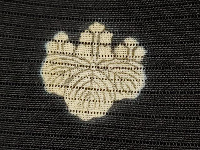 平和屋着物＊夏物　黒留袖　絽　駒刺繍　花菱松文　金銀糸　洗える着物　AABJ8911st