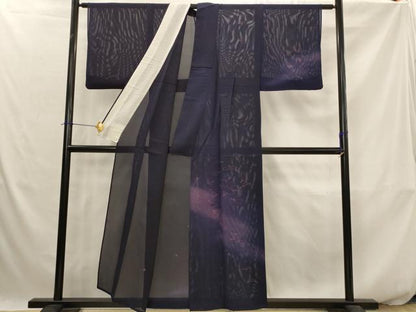 平和屋着物＊夏物　訪問着　絽　舞扇文　暈し染め　正絹　逸品　AABJ8920st