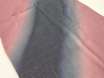 平和屋着物●和装小物　帯締め・帯揚げセット　平組　斜縞　金糸　暈し染め　逸品　未使用　AABJ8923ay