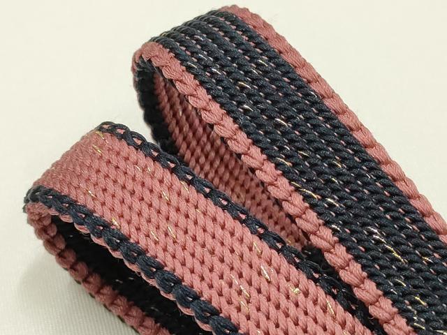 平和屋着物●和装小物　帯締め・帯揚げセット　平組　斜縞　金糸　暈し染め　逸品　未使用　AABJ8923ay